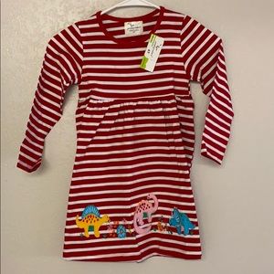 Girls striped dinosaur dress